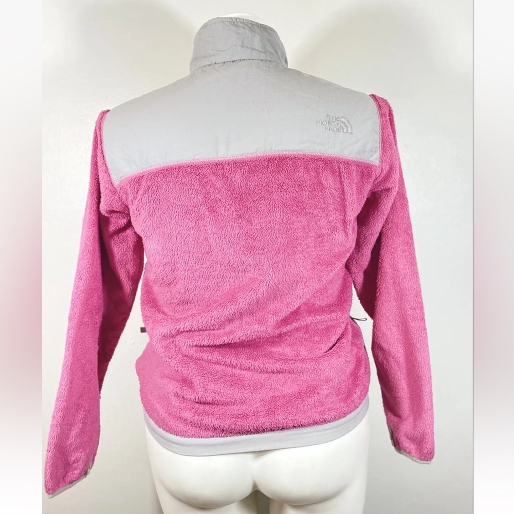 THE NORTH FACE Pink Gray Fleece Full Zip Long Sleeve Jacket Girls Youth Size XL - Picture 4 of 10